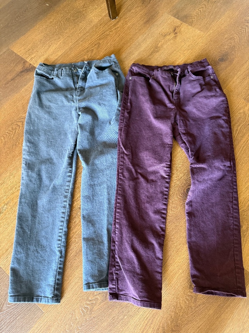 Lot of 2 Gloria Vanderbilt Amanda Colored Jeans 8S 8 Short Gray Burgundy